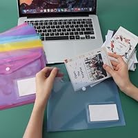12 Stück Dokumententasche A5 Abheftbar 6 Farben, Wasserdichte Sammelmappe mit Druckknopf & Etikettentasche, Robuste Dokumentenmappe für Büro, Schule & Zuhause, Umschlagmappen zum Abheften – Ansicht 5