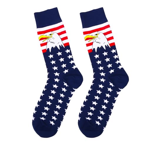 Aroncent Chaussettes Drapeau US Drôle : Hommes Femmes Motif Chaussettes avec Drapeau Américain Patriotisme Chaussettes pour Amérique Jour de la Liberté Cadeau Multicolore, multicolore, taille unique