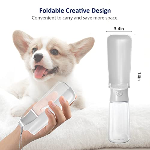 Image of WePet Foldable Portable Dog Water Bottle Puppy Water Dispenser with Drinking Feeder, 19 OZ, High-Temperature Resistant Leak Proof for Pets Outdoor Walking, Hiking, Travel, Food Grade Plastic BPA Free