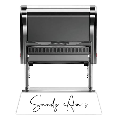 Sellos Firmar Personalizados, Sello Nombre Autoentintable Personalizado, 9 Colores de Tinta - 4 TamañOs Disponible, Adecuado Para Documentos, Cheques de Oficina y Uso Personal.