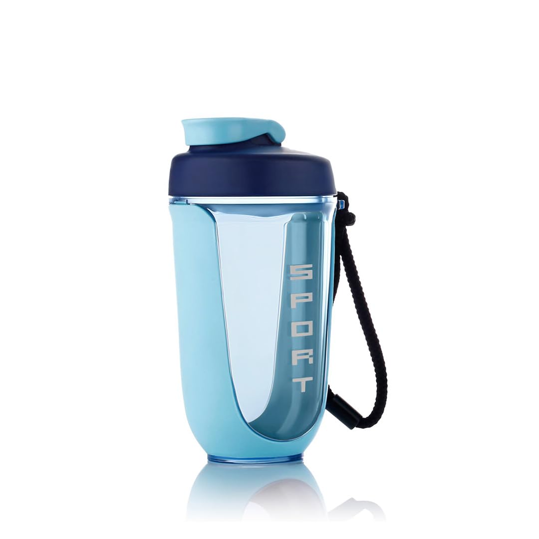 ATTRO Fit Fusion Shaker Bottle 700ml – BPA-Free Protein Mixer with Wire Whisk Ball | Leakproof Lid, Easy Carry Strap | Ideal for Gym, Fitness, Pre/Post Workout Drinks- Blue-image-25