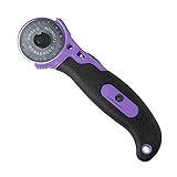 RORABACKS Premium 45mm Rotary Fabric Cutter For Quilting- Pleasantly Purple Ergonomic Handle with Razor Sharp Titanium Blade For Use with Cutting Mats and Quilting Rulers