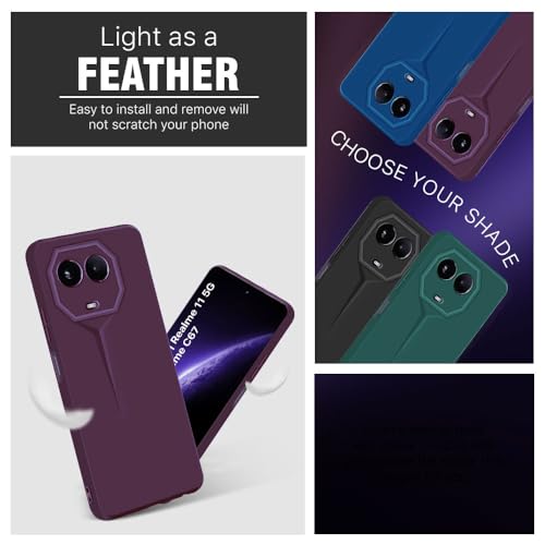 Image of WOW IMAGINE Slim Back Cover for Realme Narzo 60X 5G | Realme 11X 5G | 11X 5G | C67 5G | Blade Series Ultra Thin Case | Camera Protection | Soft Matte Silicone Flexible Mobile Case - Purple