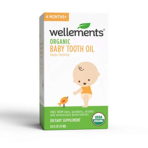 Wellements Organic Baby Tooth Oil For Teething, Free From Dyes, Parabens, Preservatives, 0.5 Fl Oz #TOP15