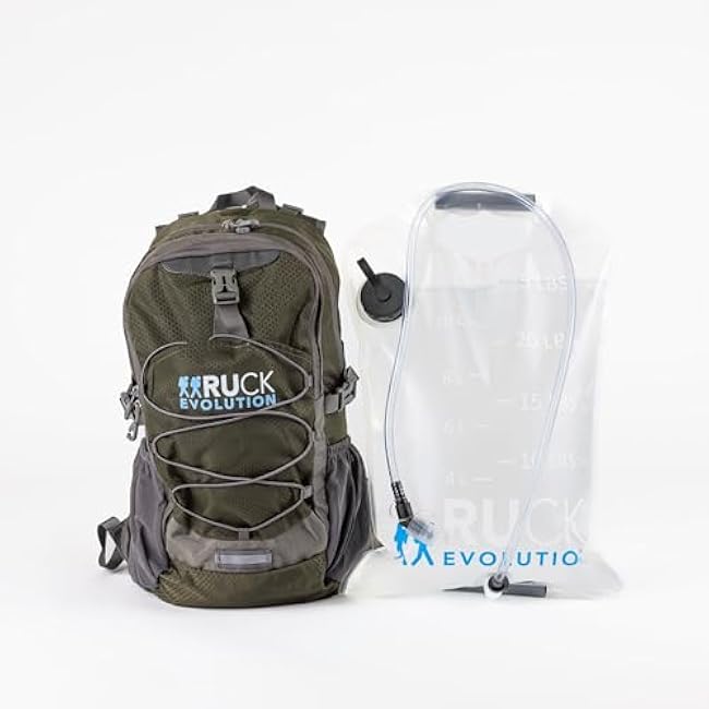 HydroRuck Pro Water Weight Bag for Rucking, 25 lbs Capacity, with Hydration Tube and Wide-Mouth Fill