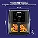 Chefman Air Fryer 8 Qt with Probe Thermometer, 8 Preset Functions, 1-Touch Digital Display Compact Cooker, Extra Large Nonstick Square Air Fryer Basket with Window, Dishwasher-Safe Parts, Black