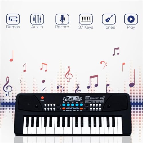 Image of Kids Piano with Mic (1 Year Guarantee) 37 Keys 8 Rhythms 8 Tones 6 Demos Versatile Electronic Console Toy Fledglings Instructive Tunes Recording Melodic Toys Age 3 to 5 Years