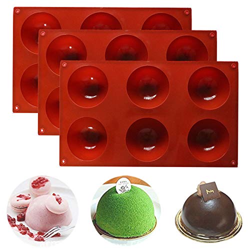 Halbkugel-Silikonform mit 6 Mulden, heiße Schokoladenbombe, halbrunde Backform, wie man heiße Schokoladenbomben mit Marshmallows herstellt, die neue Art, die Milch zu genießen (3 Stück) Cover
