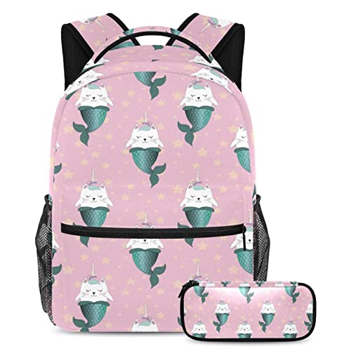 Sac à dos voyage avec étui stylos motif oiseaux papillon pour enfant