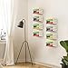 STORAGE MANIAC Floating Book Shelves for Wall Mounted Invisible Floating Bookshelves Heavy-Duty Steel Hidden Bookshelf Hanging Bookshelves for Bedroom Living Room Office, White 4-Pack Large