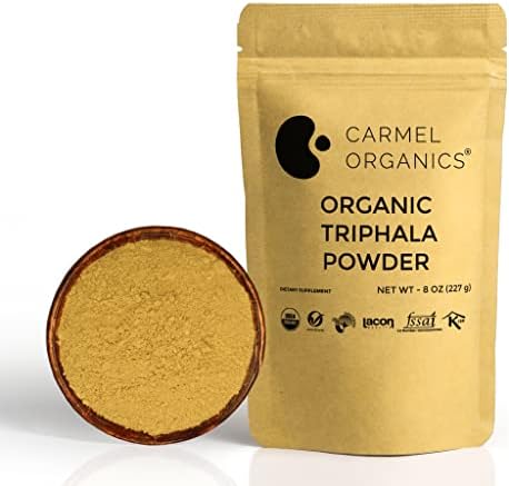 CARMEL ORGANICS Organic Triphala Powder 8 oz or 1/2 lb for Digestive Support | USDA Certified | Non GMO
