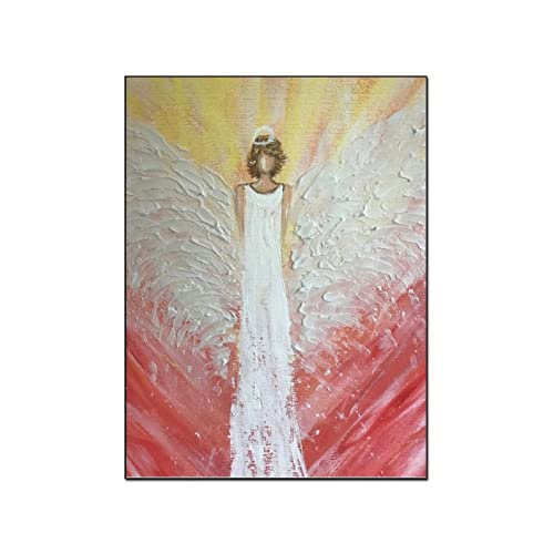 Cuadros Decoracion Salon Grandes 50x70cm Sin marco Poster del ángel de la guarda con alas para niñas Decoracion de la habitación Regalos para niños Poster de lienzo Impresiones Cuadros