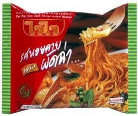Instant Wai Wai Dried Noodles Pad Char Baby Clam Flavor - Pack of 5