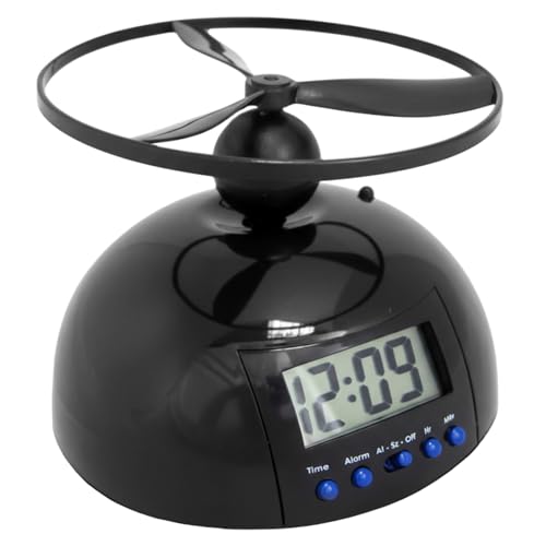 NASSMOSSE Despertador móvil con hélice: Ideal para Personas con sueño Profundo. Pantalla LED Digital con retroiluminación para dormitorios.