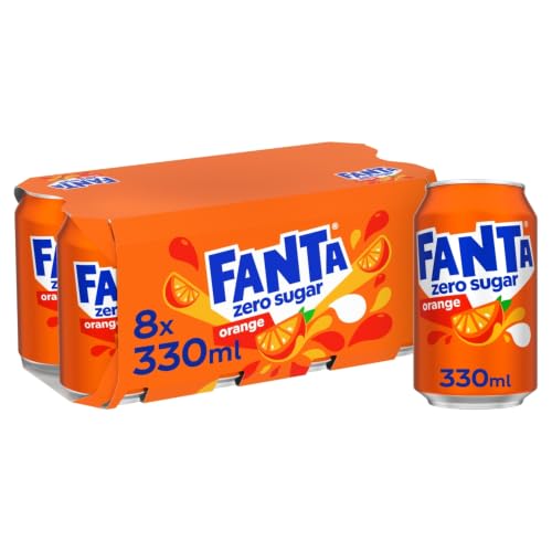 Fanta Zero Orange Soft Drink Cans 8 x 330 mL
