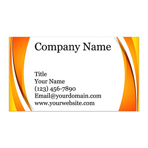 Custom printed business cards - thick stock, USA made (Orange Flow) - 500