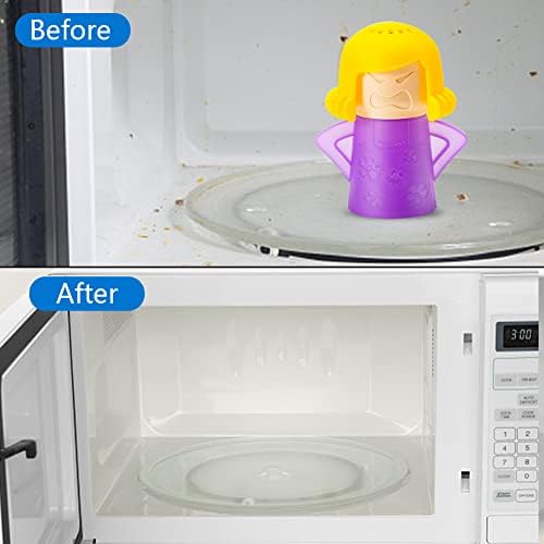 Abnaok Microwave Cleaner, 1pcs Angry Mama Microwave Oven Steam Cleaners Kitchen Cleaner Tool, Easily Clean in Minutes Disinfects with Vinegar and Water (Purple)
