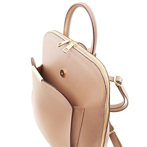 Tuscany Leather TL Bag - Saffiano leather backpack for women - TL141631 (Nude)4