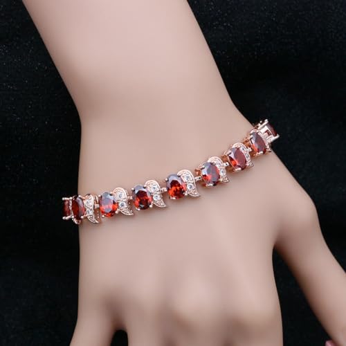Image of LMXXVJ Fashion Tennis Bracelet Created Emerald White Gold Plated Charm Bracelet Gifts Jewelry for Women