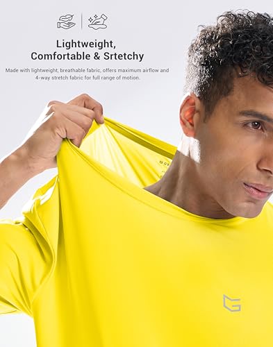 Image of G Gradual Men's Sun Protection Swim Shirt UPF 50+ Rash Guard Short Sleeve Quick Dry Water Hiking Workout Shirts for Men