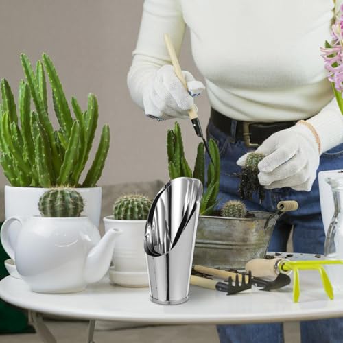 Toddmomy 3St Edelstahl Bonsai Schaufel: Gartenwerkzeug Bonsai Schaufel Becher Pflanzenerde Erdschaufel für Anlage Zimmerpflanzen