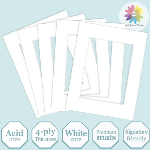 image for MBC Mat Board Center, 5 Pack 8.5X11 for 6X8 White Picture Mats Frame M