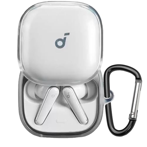 YAODLE Anker Soundcore Liberty 5 用 ケース Soundcore Liberty 5用保護ケース TPU素材 装着充電可能 全面保護 落下防止 キズ防止 耐衝撃 防塵 軽量 収納 カラビナ付き(クリア)