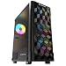 Produktbild Nfortec - AZIR PC Gaming Mid Tower (ATX) Gehäuse, 4x 120mm ARGB Lüfter inklusive, Front Mesh, gehärtetes Glas, Schwarz