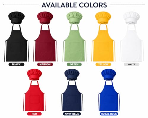 Image of KODENIPR CLUB Men's and Women's Hotel Kitchen Cloth Chef Apron with Cap (White).