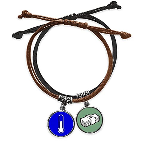 Pulsera azul de advertencia en cuero para tus looks urbanos diarios