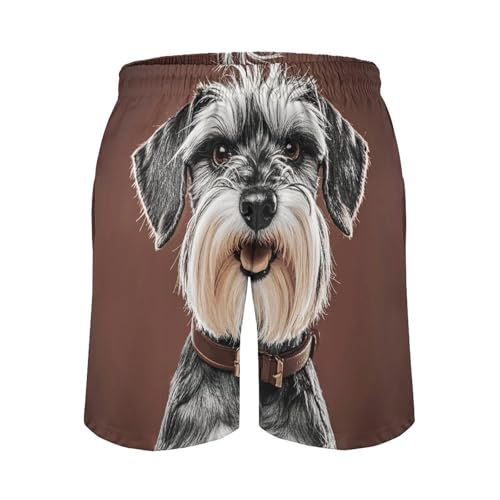 Adorable Schnauzer Mens Swim Trunks Quick Dry Hawaii Bathing Suit Board Shorts with Mesh Lining-3