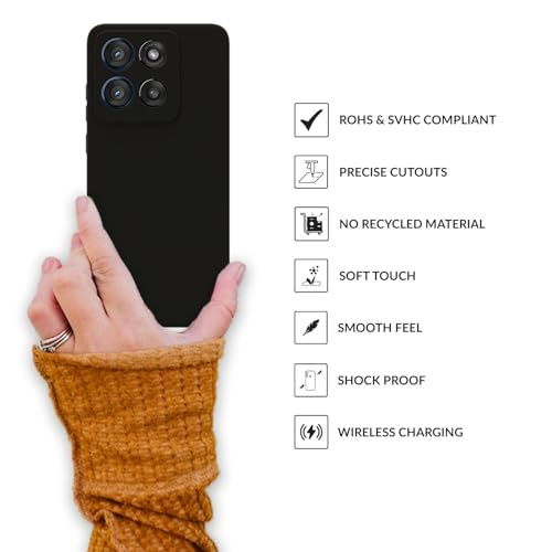 Image of SPRIG Compatible with Moto Edge 60 Stylus Premium Skintone Back Cover Drop Tested Shock Proof Mobile Case for Men, Women, Boys and Girls with Camera Protection (Black)
