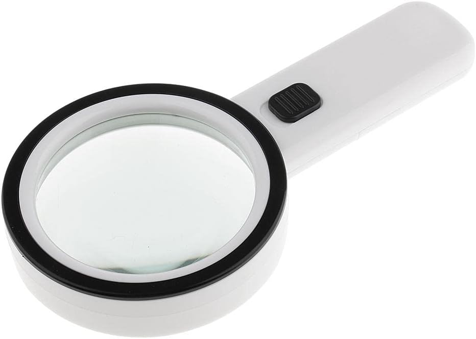 1x 10X Handheld Magnifier Reading Jewelry Loupe 12 LED + UV Magnifier
