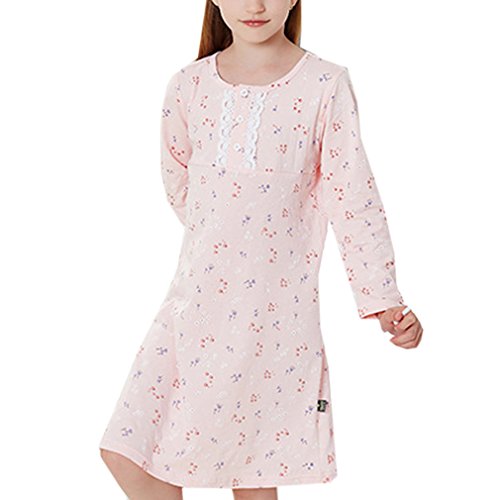 Girls Nightgown Nightshirt Long Sleeve Sleepwear Cotton Princess Pajamas Dress Toddler Cute 4-13 Years3