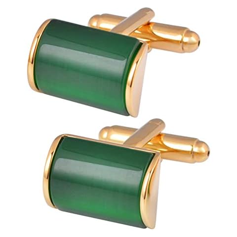 Gemelos rectangulares de ojo de gato verde para hombres Cover