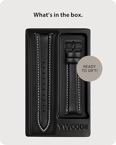 Fullmosa Watch Band, Quick Release Leather Watch Strap for Men Women, Replacement Bands Width 14mm 16mm 18mm 19mm 20mm 21mm 22mm 24mm