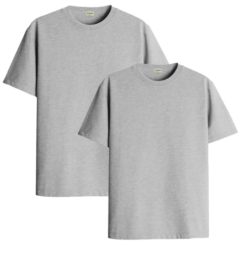 Image of ADRO Men's Cotton Regular Fit Combo Plain Solid T-Shirt Pack of 2