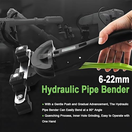 Zestaw narzędzi do giętarki do rur miedzianych, ręczny zestaw rur hydraulicznych z 7 matrycami do rur 1/10.2 cm do 7/20.3 cm, żeliwo sferoidalne, gięcie 90°