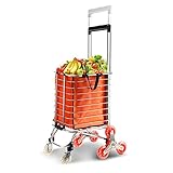 【GERÄUMIGE EINKAUFSGRÖSSE 】Gewicht 2,5 kg bei einer Kapazität von 30 l (27 × 29 × 38 cm). Abmessungen: 30 × 38 × 91-101 cm (B × T × H) verstellbarer Griff.