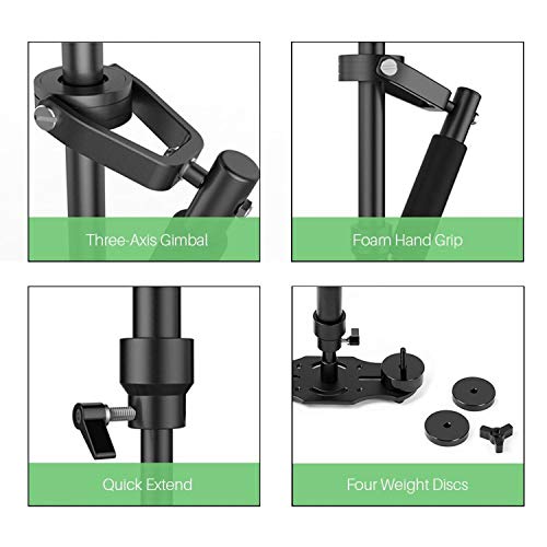 SUTEFOTO S40 Handheld Stabilizer Steadicam Pro Version for Camera Video DV DSLR Nikon Canon, Sony, Panasonic with Quick Release Plate (Black)
