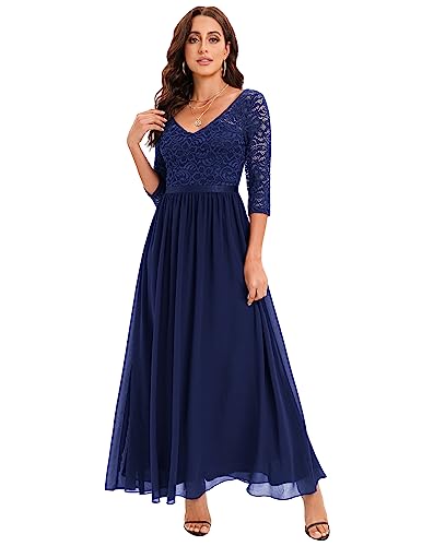 DRESSTELLS Damen Ballkleider lang Chiffon Abendkleider Lang V Ausschnitt...