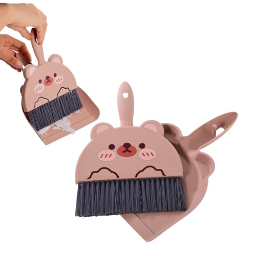 Magibeads 1 Set Small Broom Brush & Dustpan Set Table Cleaning Tools Bear