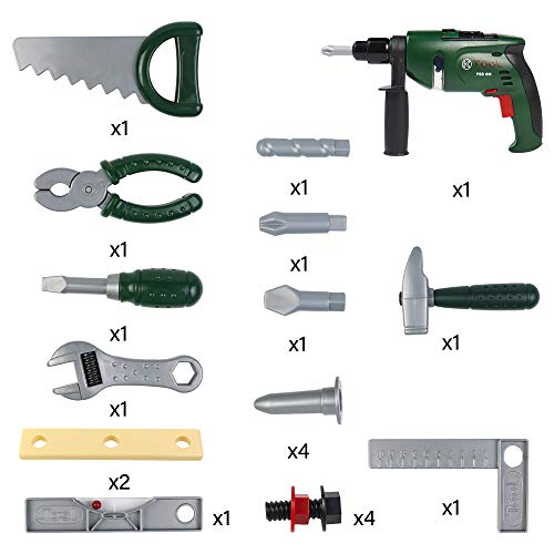 Vanplay Boîte à Outils Enfant 87 Pièces - Perceuse Électrique, Visseuse, Mètre Ruban - Jouet Éducatif 3 Ans Et Plus