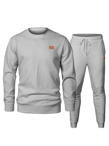 Meilicloth Herren Trainingsanzug Set Herren Sweatshirt Pullover Jogginghose Jogginganzug Sport Outfits Herbst Tracksuit Grau L Meilicloth Herren Trainingsanzug Set Herren Sweatshirt Pullover Jogginghose Jogginganzug Sport Outfits Herbst Tracksuit Grau L