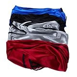 ASAKKURA 4個 ロングテール バオ ビーニー 子供用サテンボンネット シルクハット シルクボンネット レディースヘッド レディースバンダナ 尾付きヘッド シルキー ポリエステル