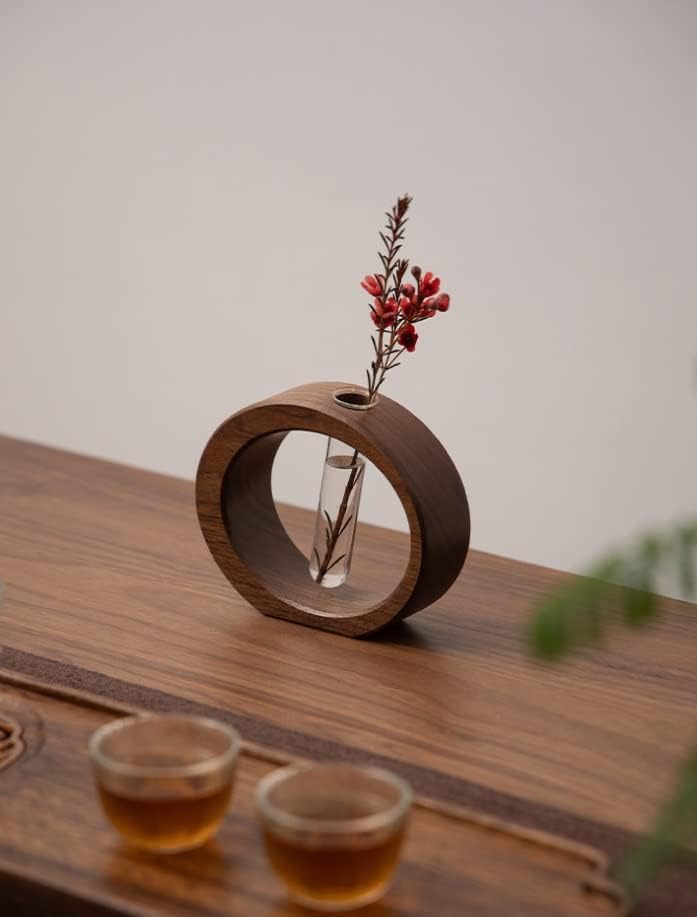 Miniatura 6 de WONQEXZ Jarrón de mesa, moderno jarrón de propagación de macetas bohemias, macetas de interior para decoración de escritorio, florero de madera de