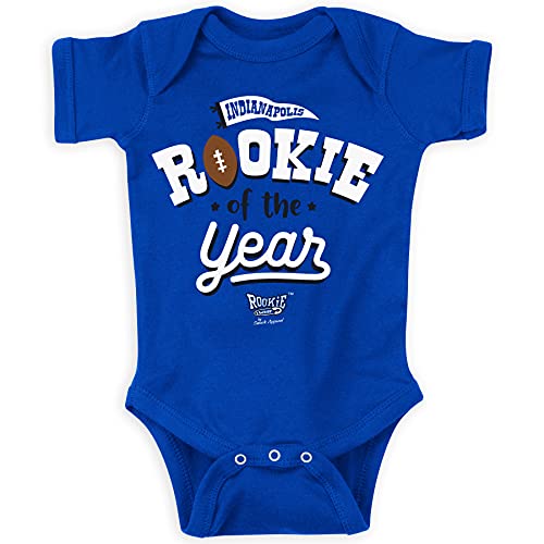 Rookie of the Year Baby Apparel for Indianapolis Football Fans (NB-7T) (Royal Onesie, 6 Months)