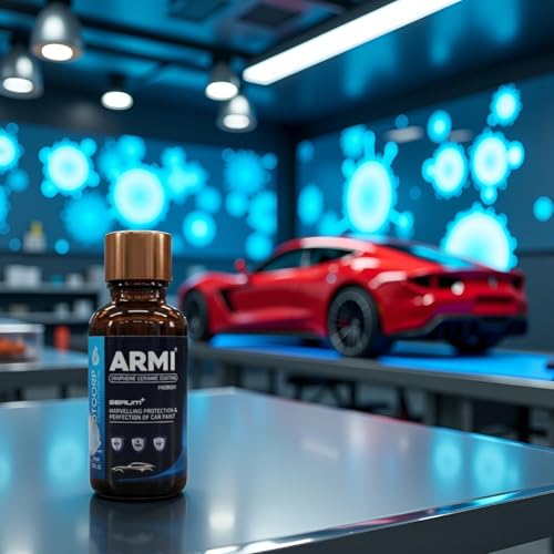 Image of ARMI Graphene Ceramic Coating For Car | Durable Paint Protection Formula | Self Cleaning | Hydrophobic Ceramic Coating | Hydrophobic Finish Spray | 30ml with free Applicator Microfibre Towel