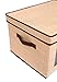 Internet's Best Storage Box with Window - Durable Storage Bin Basket Containers with Lids and Handles - Clothes Nursery Toys Organizer - Brown (Beige)
