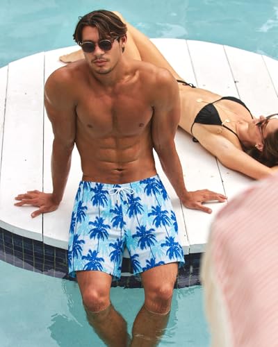 Image of SURF CUZ Mens Swim Trunks with Compression Liner Swim Shorts 7 inch Swimming Trunks Stretch 7 Inch Swim Suits Quick Dry